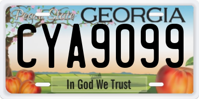 GA license plate CYA9099