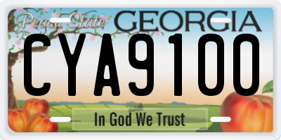 GA license plate CYA9100