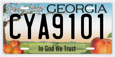 GA license plate CYA9101