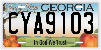 GA license plate CYA9103