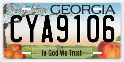 GA license plate CYA9106