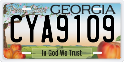 GA license plate CYA9109