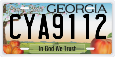 GA license plate CYA9112