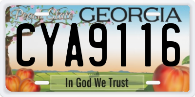 GA license plate CYA9116