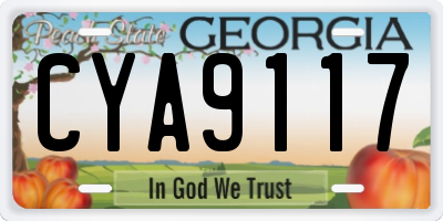 GA license plate CYA9117