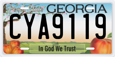 GA license plate CYA9119