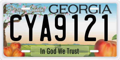 GA license plate CYA9121