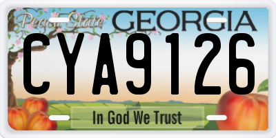 GA license plate CYA9126
