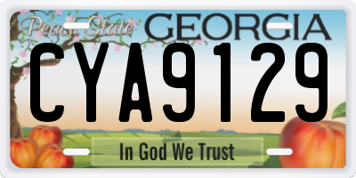 GA license plate CYA9129