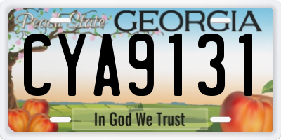 GA license plate CYA9131