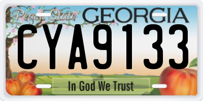 GA license plate CYA9133