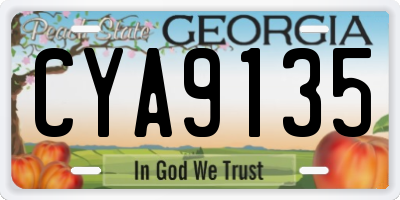GA license plate CYA9135