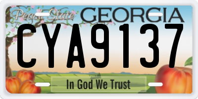 GA license plate CYA9137