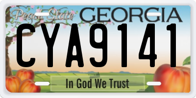 GA license plate CYA9141