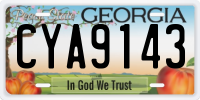 GA license plate CYA9143