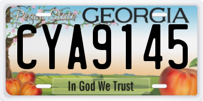 GA license plate CYA9145