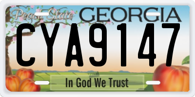 GA license plate CYA9147