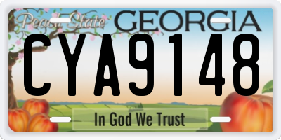 GA license plate CYA9148
