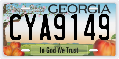 GA license plate CYA9149