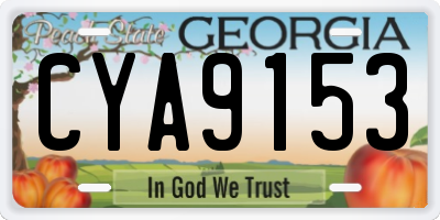 GA license plate CYA9153