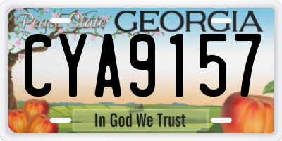 GA license plate CYA9157