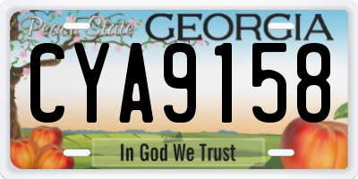 GA license plate CYA9158