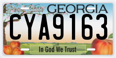 GA license plate CYA9163