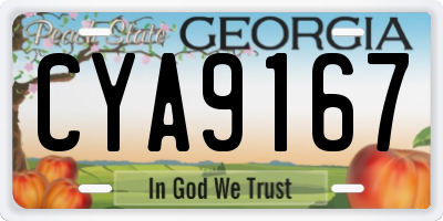 GA license plate CYA9167
