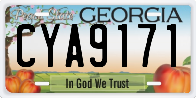 GA license plate CYA9171