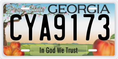 GA license plate CYA9173