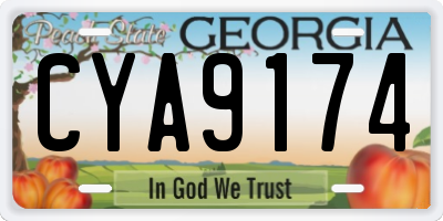 GA license plate CYA9174