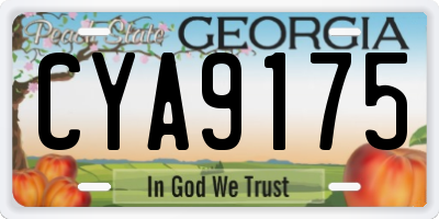 GA license plate CYA9175