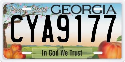 GA license plate CYA9177