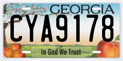 GA license plate CYA9178