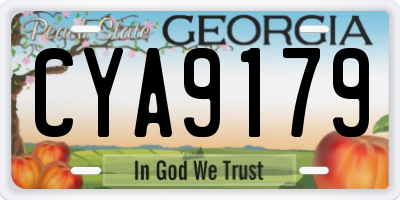 GA license plate CYA9179