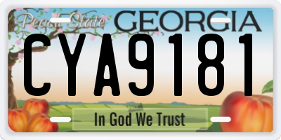 GA license plate CYA9181