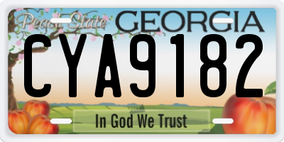 GA license plate CYA9182