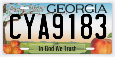 GA license plate CYA9183