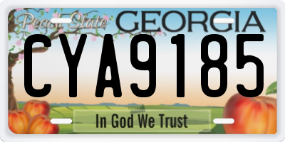 GA license plate CYA9185