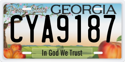 GA license plate CYA9187