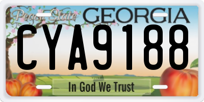 GA license plate CYA9188