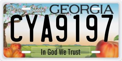 GA license plate CYA9197