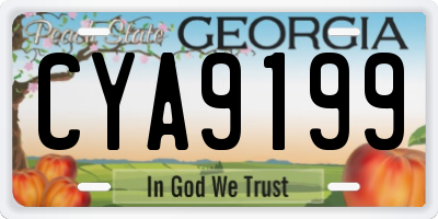GA license plate CYA9199