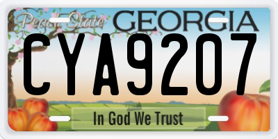 GA license plate CYA9207