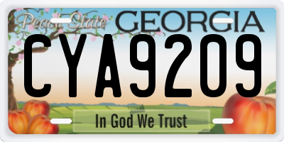 GA license plate CYA9209