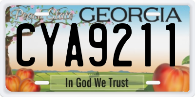 GA license plate CYA9211