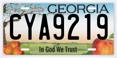 GA license plate CYA9219