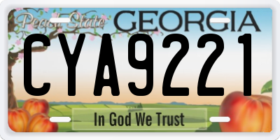 GA license plate CYA9221