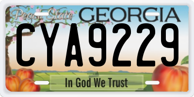 GA license plate CYA9229