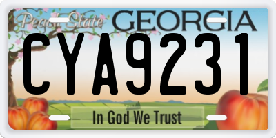 GA license plate CYA9231